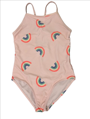 ​GAP Kids Girls Pink Rainbow Strappy One Piece Swimsuit Size L 10-12